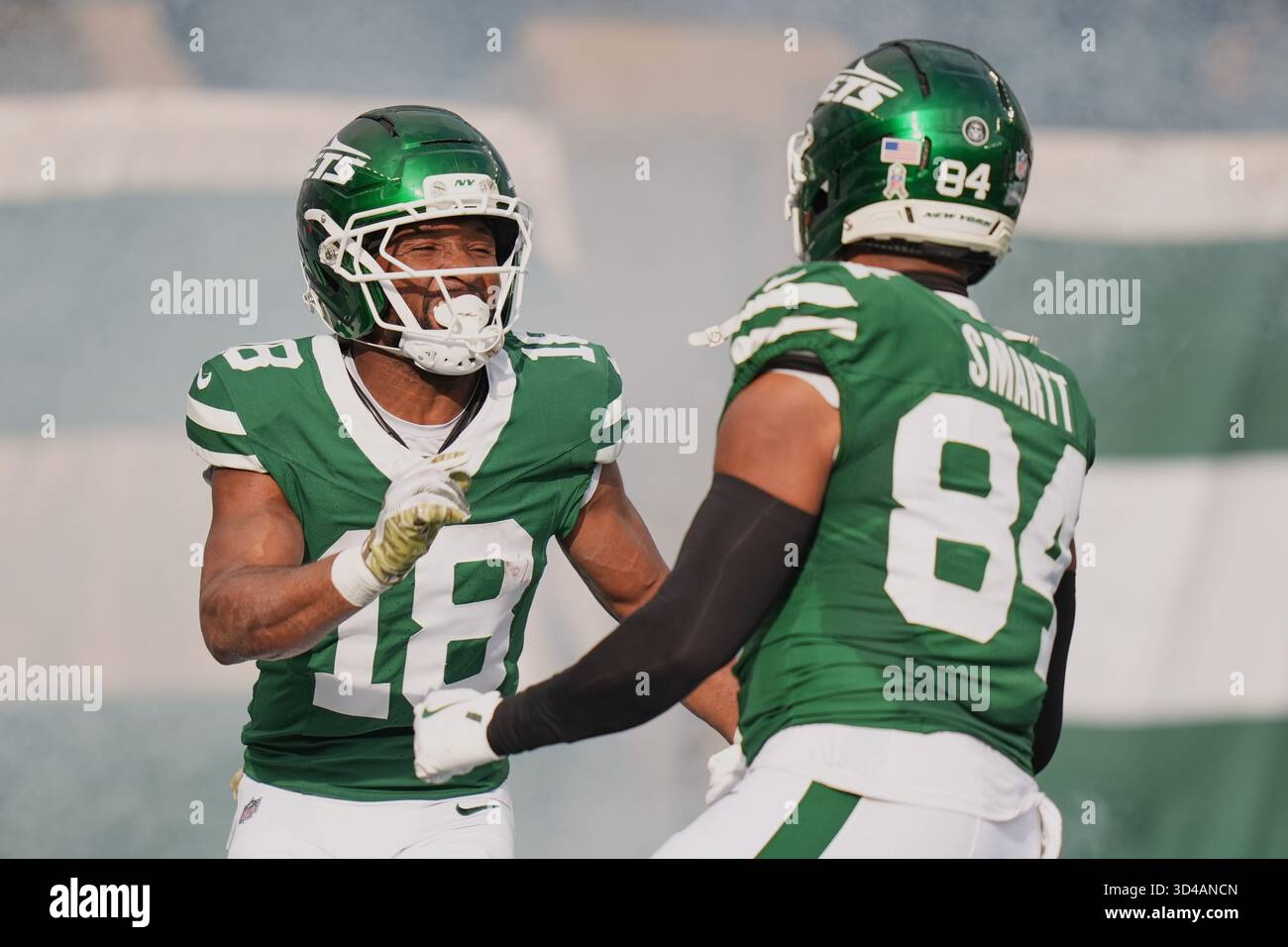 New York Jets wide receiver Isaiah Williams (18) celebrates his ...