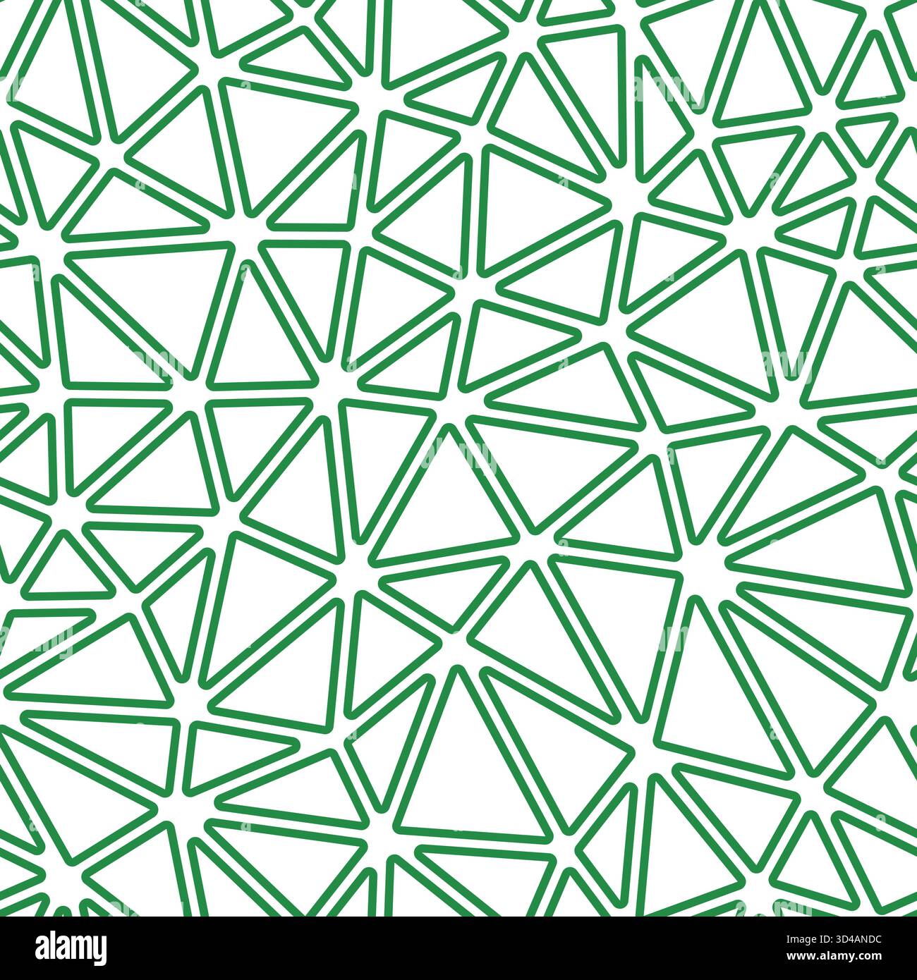 Geometric template background. Medium triangles size. Solid Color style. Rounded triangles outlined. Repeatable pattern. Evergreen Meadow. Stock Vector