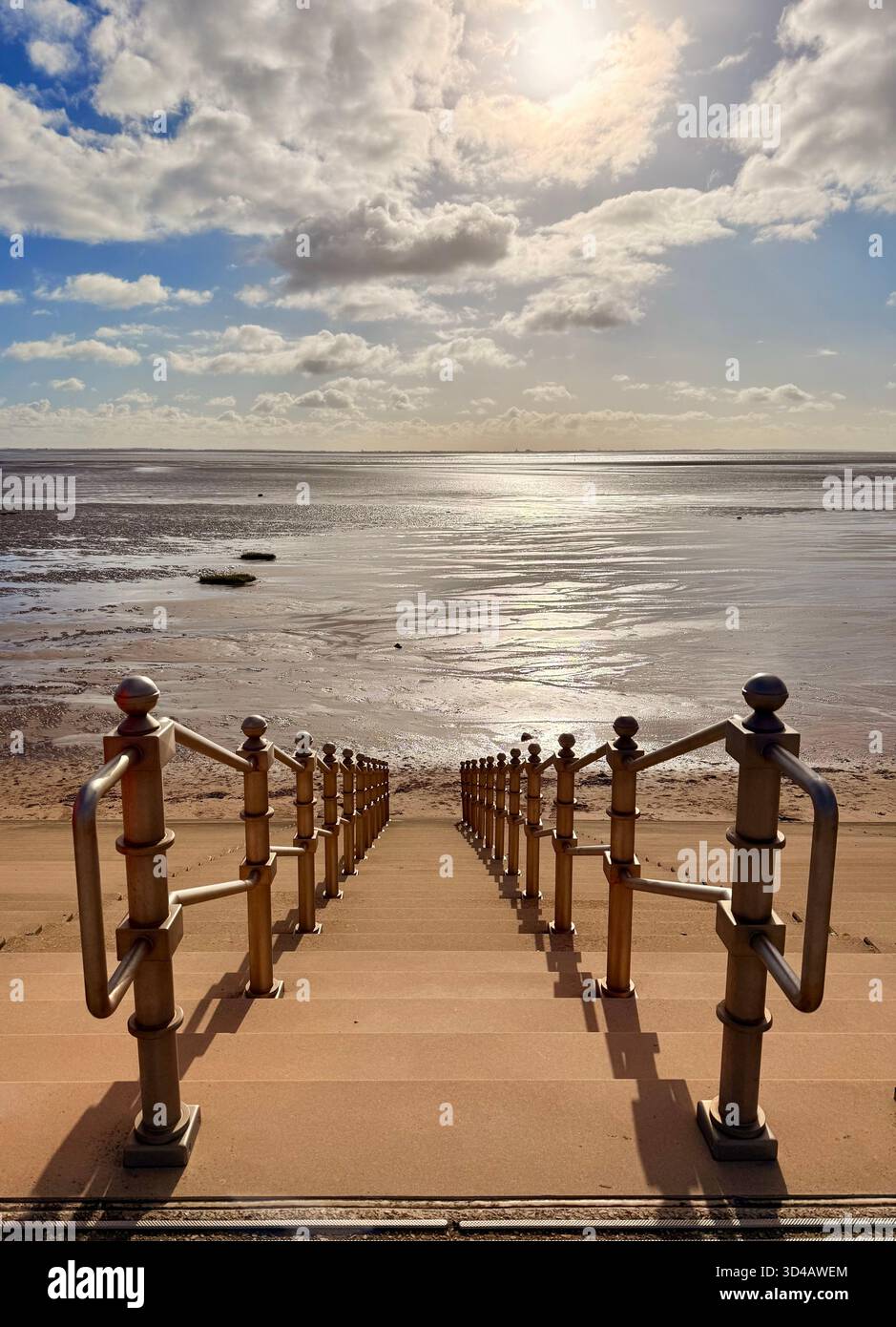 Granny's Bay and river Ribble Estuary at Ansdell on the Fylde Coast. Lytham St Annes, Lancashire - Smartphone Captured Stock Image