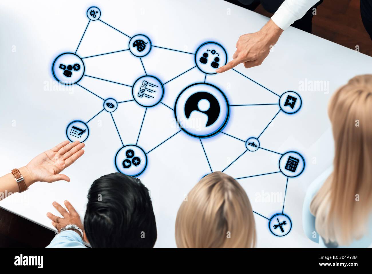 Personalization icons showing customization, user profile and ...