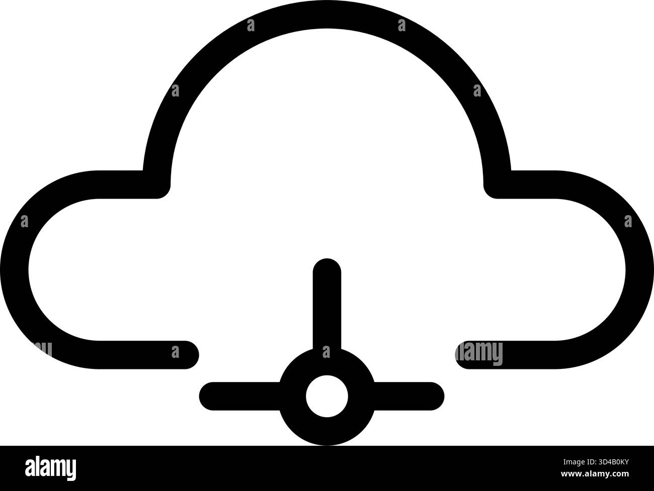 This icon represents a cloud computing network with decentralized data storage- ideal for AI and computer applications. It is a simple- modern design Stock Vector