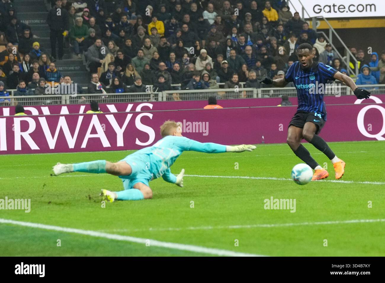 Inter Milan's Ange-Yoan Bonny scores his side's second goal during a ...
