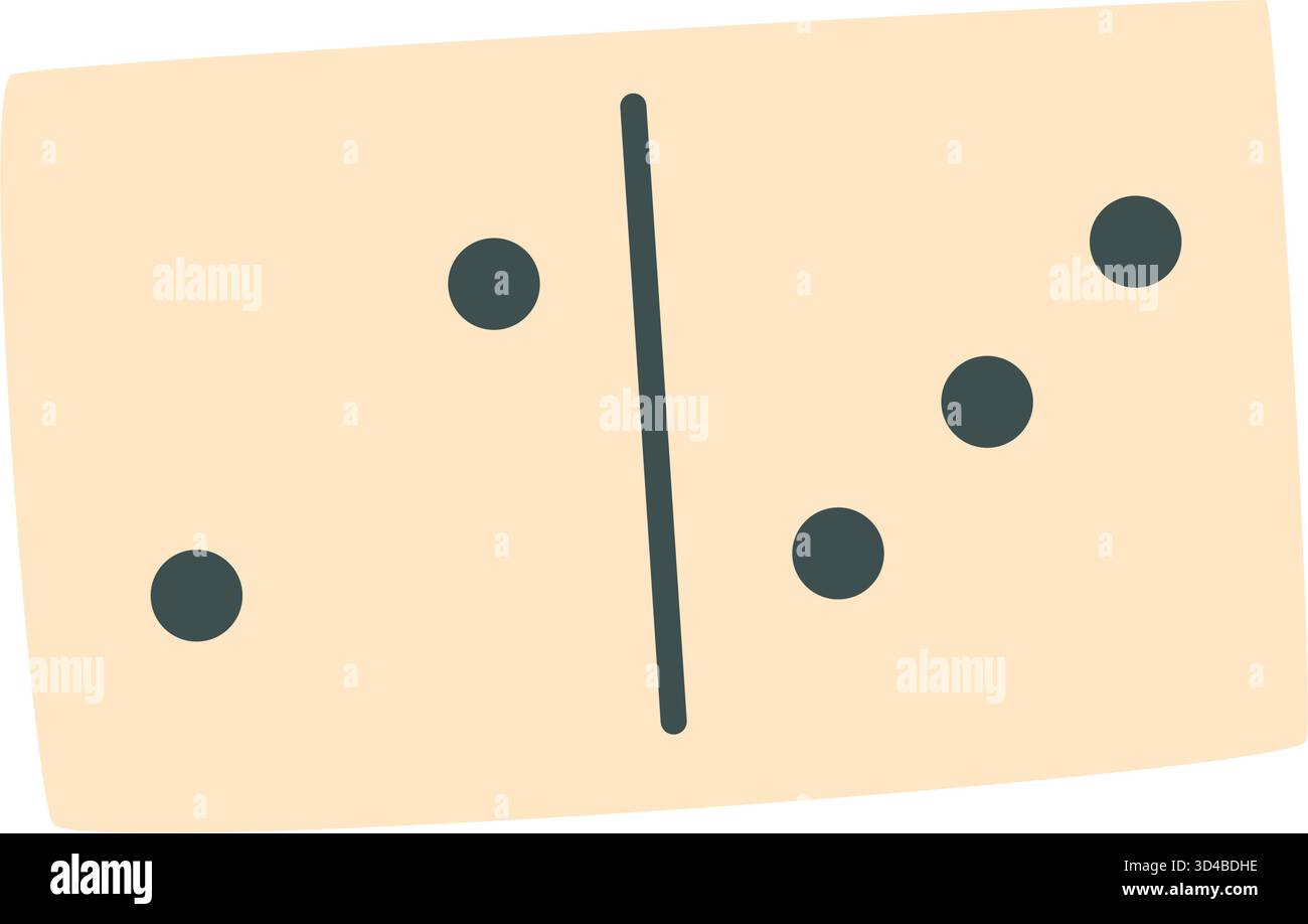 Flat Black And White Domino Tile Stock Vector