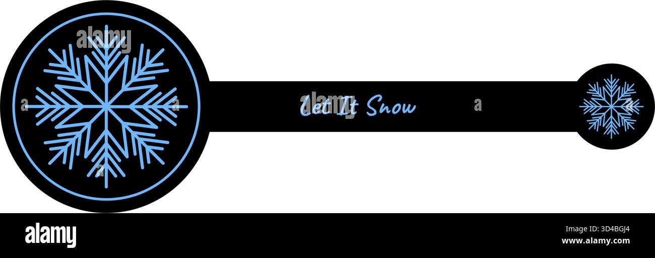 Winter Snowflake Seal Label Blue Black Stock Vector
