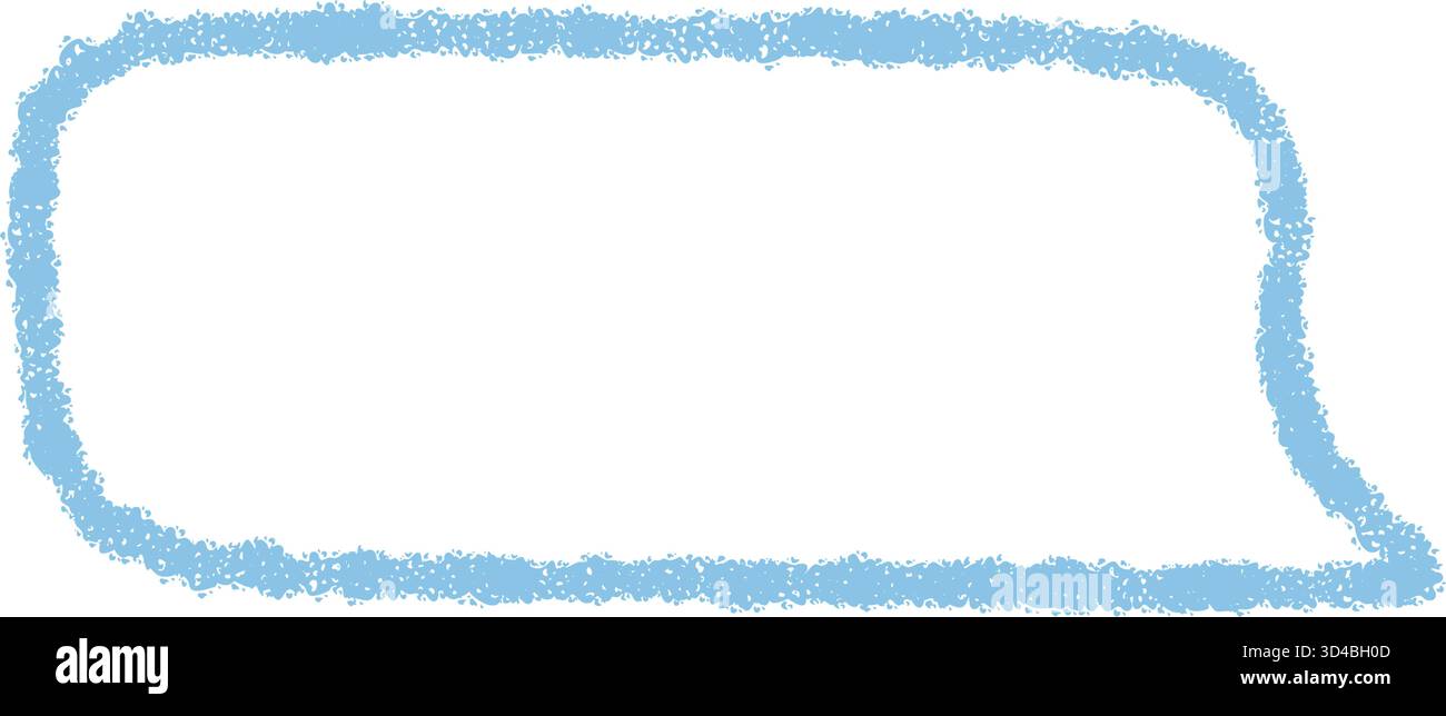 Blue Chalk Hand Drawn Speech Rectangle Stock Vector
