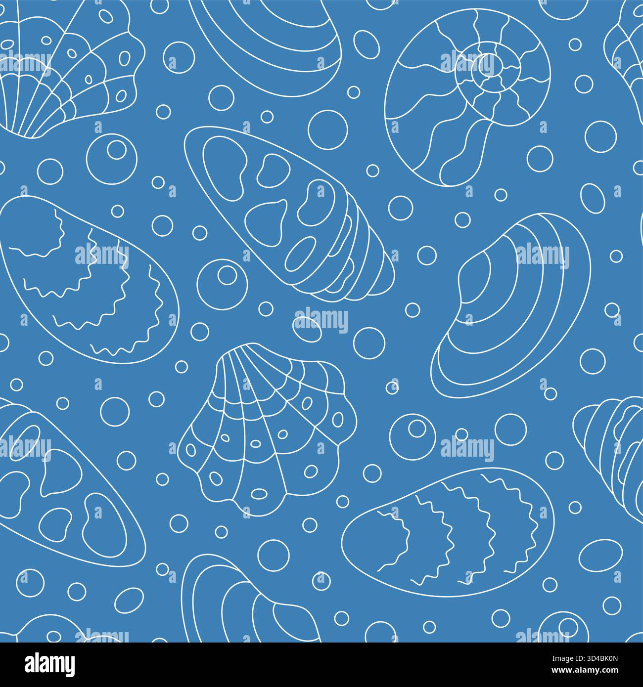 Simple Sea Shell Patterns Seamless Outline Marine Seashell Pattern Stock Vector Image & Art - Alamy