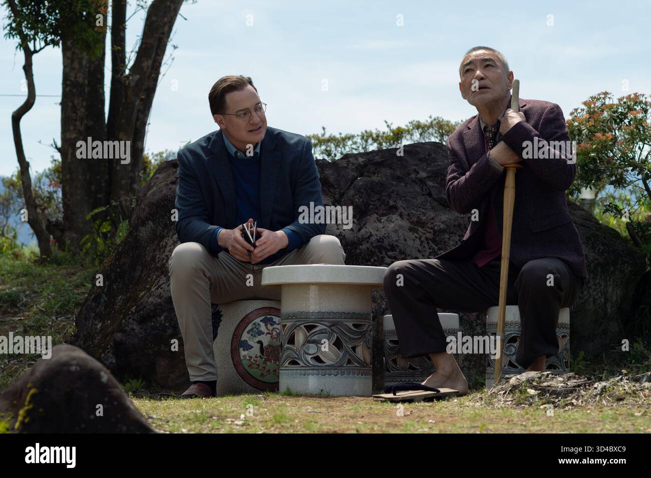 RELEASE DATE: November 21, 2025 TITLE: Rental Family STUDIO: Searchlight Pictures DIRECTOR: Hikari PLOT: An American actor in Tokyo struggling to find purpose lands an unusual gig: working for a Japanese ''rental family'' agency, playing stand-in roles for strangers. He rediscovers purpose, belonging, and the beauty of human connection. STARRING: BRENDAN FRASER and AKIRA EMOTO. EDITORIAL USAGE ONLY! Not for Commercial USAGE! Stock Photo