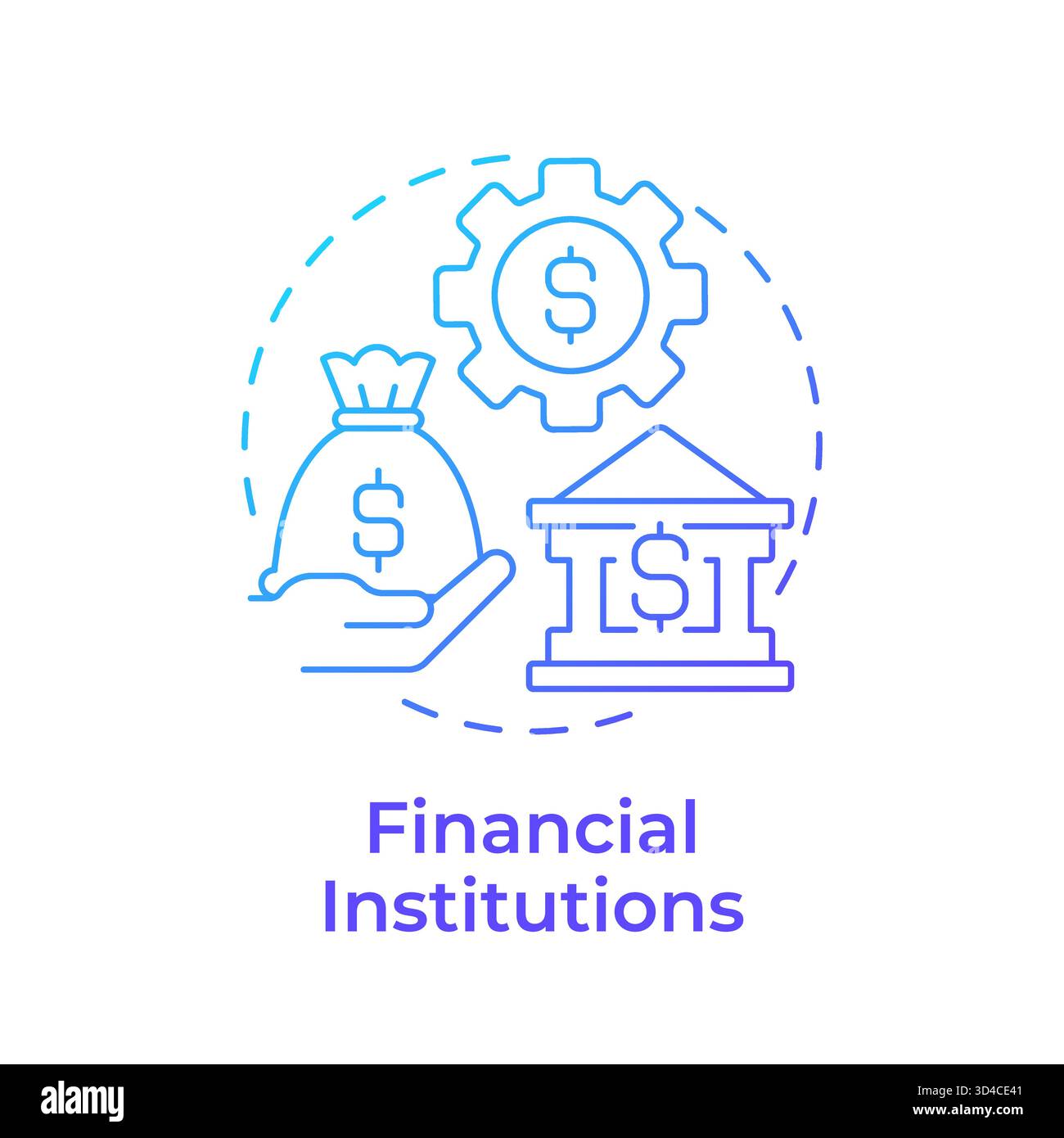 Financial institutions blue gradient concept icon Stock Vector