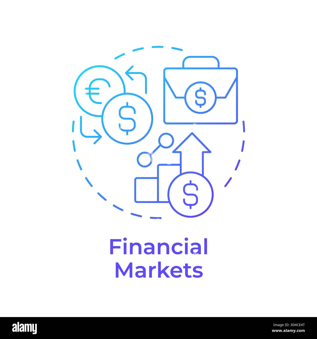 Financial markets blue gradient concept icon Stock Vector