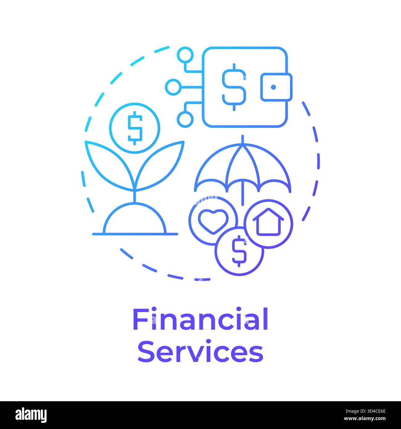 Financial services blue gradient concept icon Stock Vector