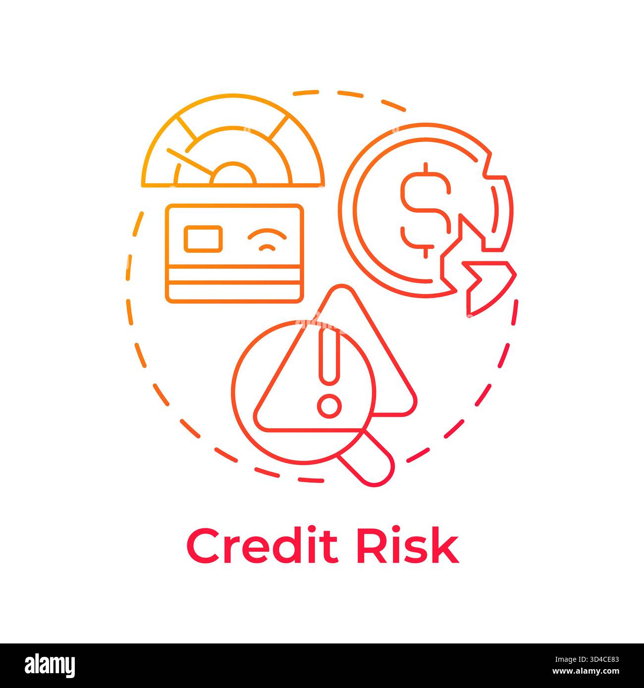 Credit risk red gradient concept icon Stock Vector