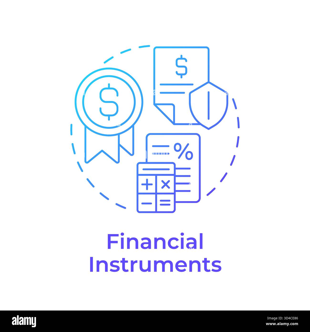 Financial instruments blue gradient concept icon Stock Vector