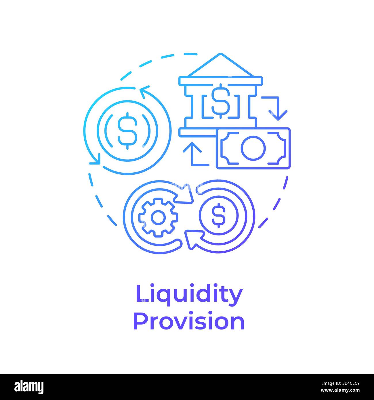 Liquidity provision blue gradient concept icon Stock Vector