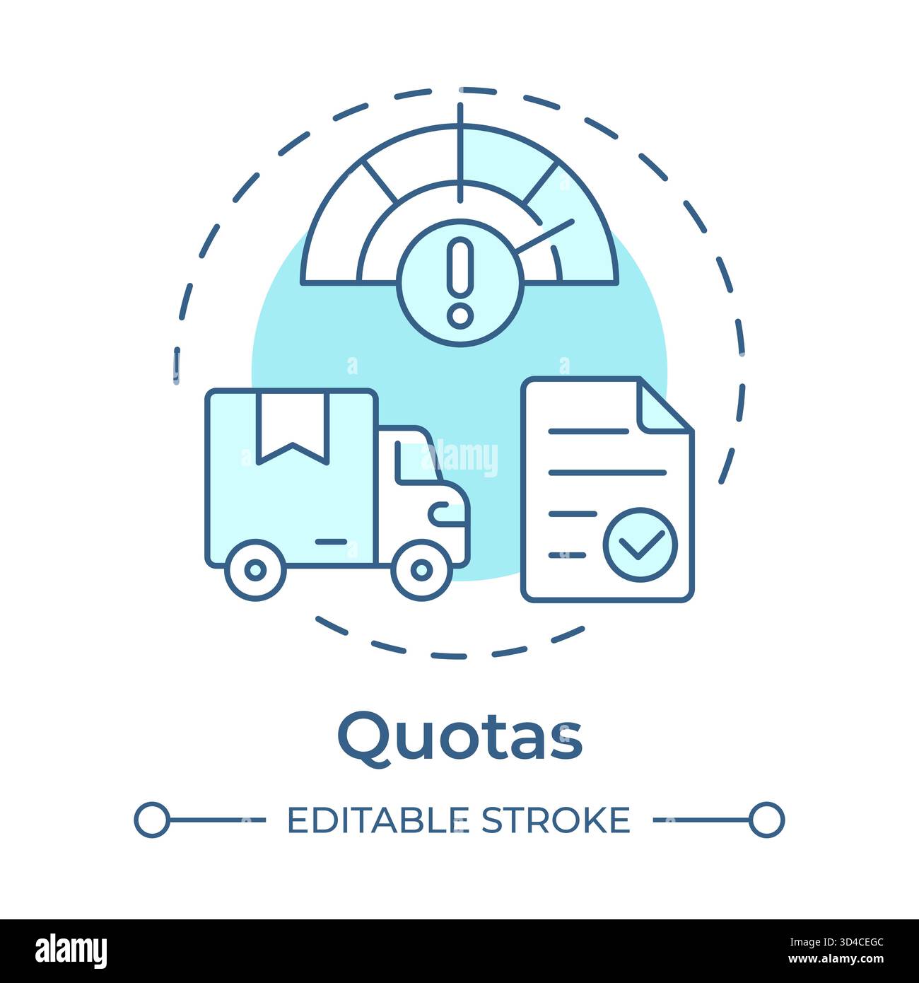 Quotas soft blue concept icon Stock Vector