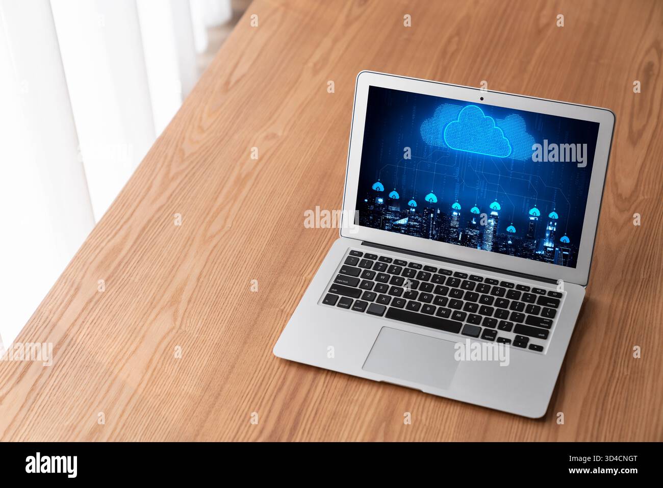 Cloud computing software for modish remote work and personal data storage Stock Photo