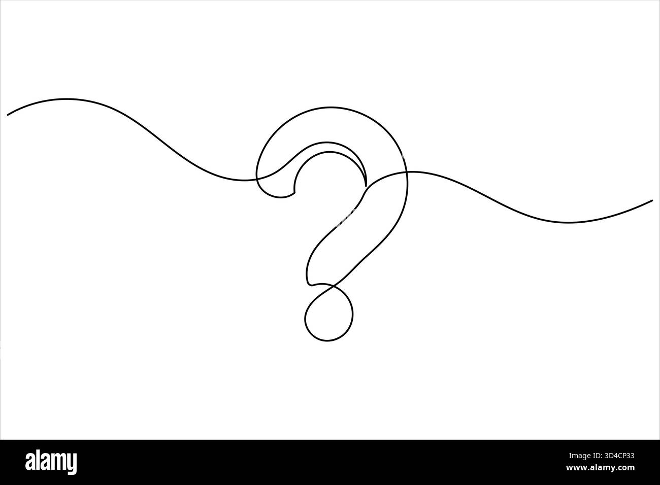 Question mark continuous one line drawing of isolated outline vector ...