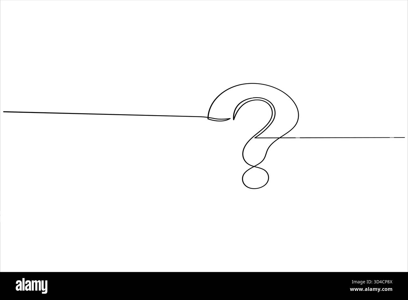 Question mark continuous one line drawing of isolated outline vector ...