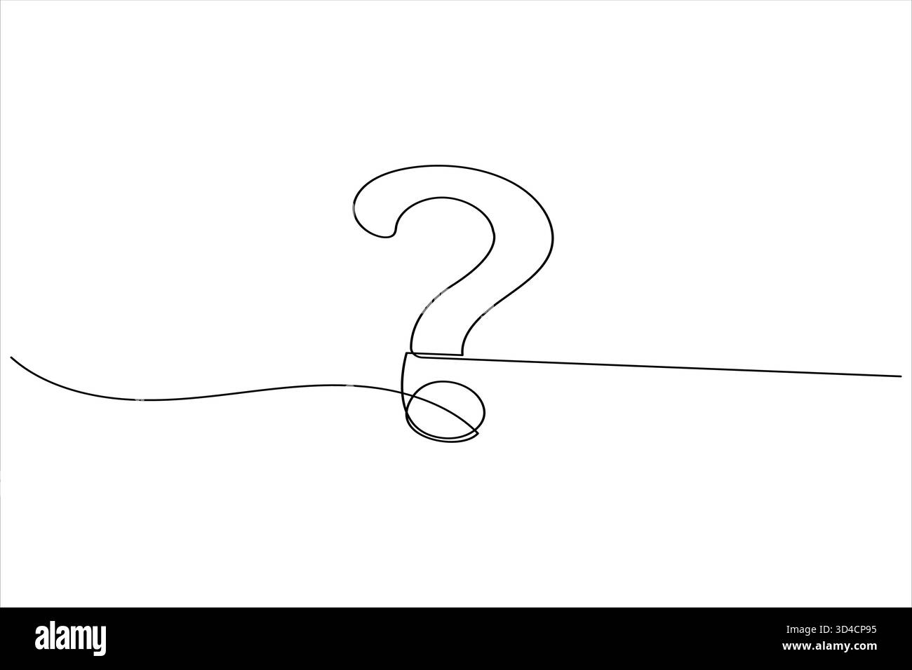 Question mark continuous one line drawing of isolated outline vector ...
