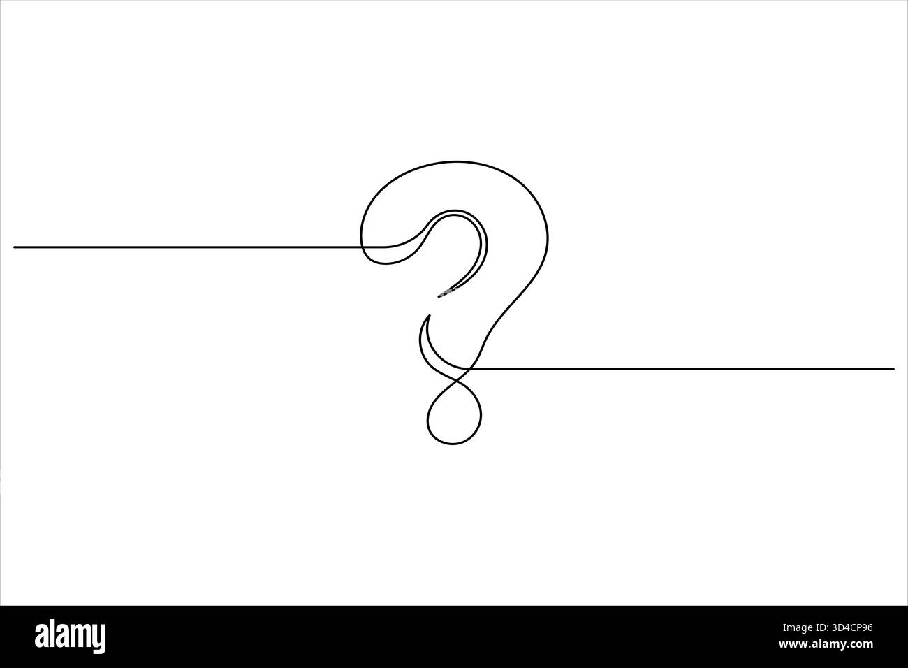 Question mark continuous one line drawing of isolated outline vector ...