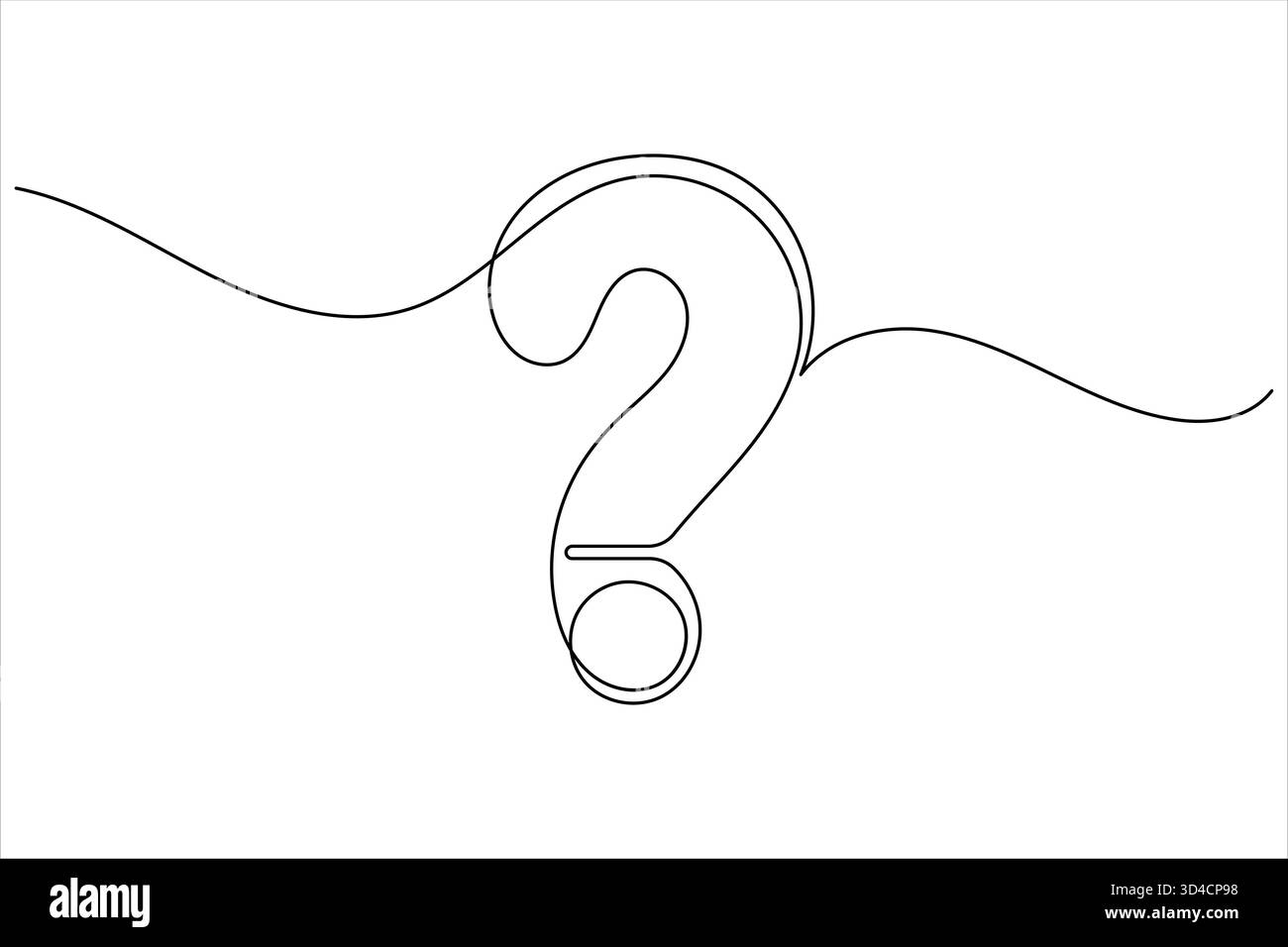 Question mark continuous one line drawing of isolated outline vector ...