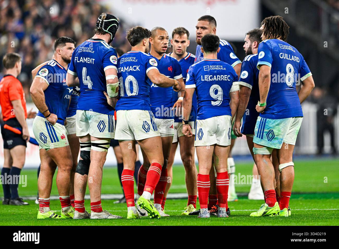French team illustration in group with Gael Fickou Romain Ntamack and ...