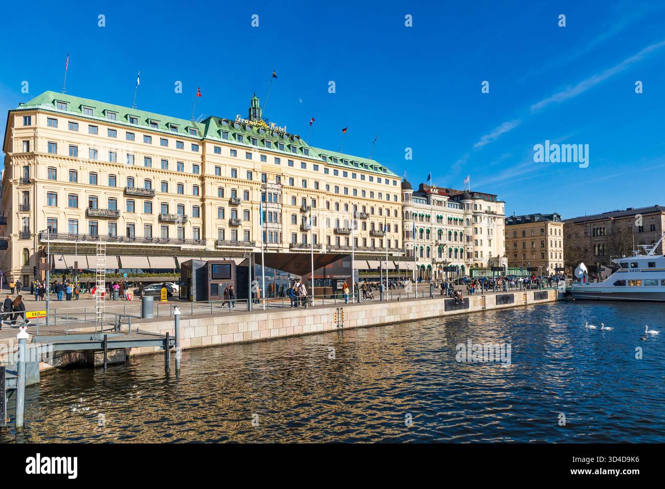 Image showcasing SWEDEN, STOCKHOLM - MARCH 08, 2025: Strandvagen embankment in central ...