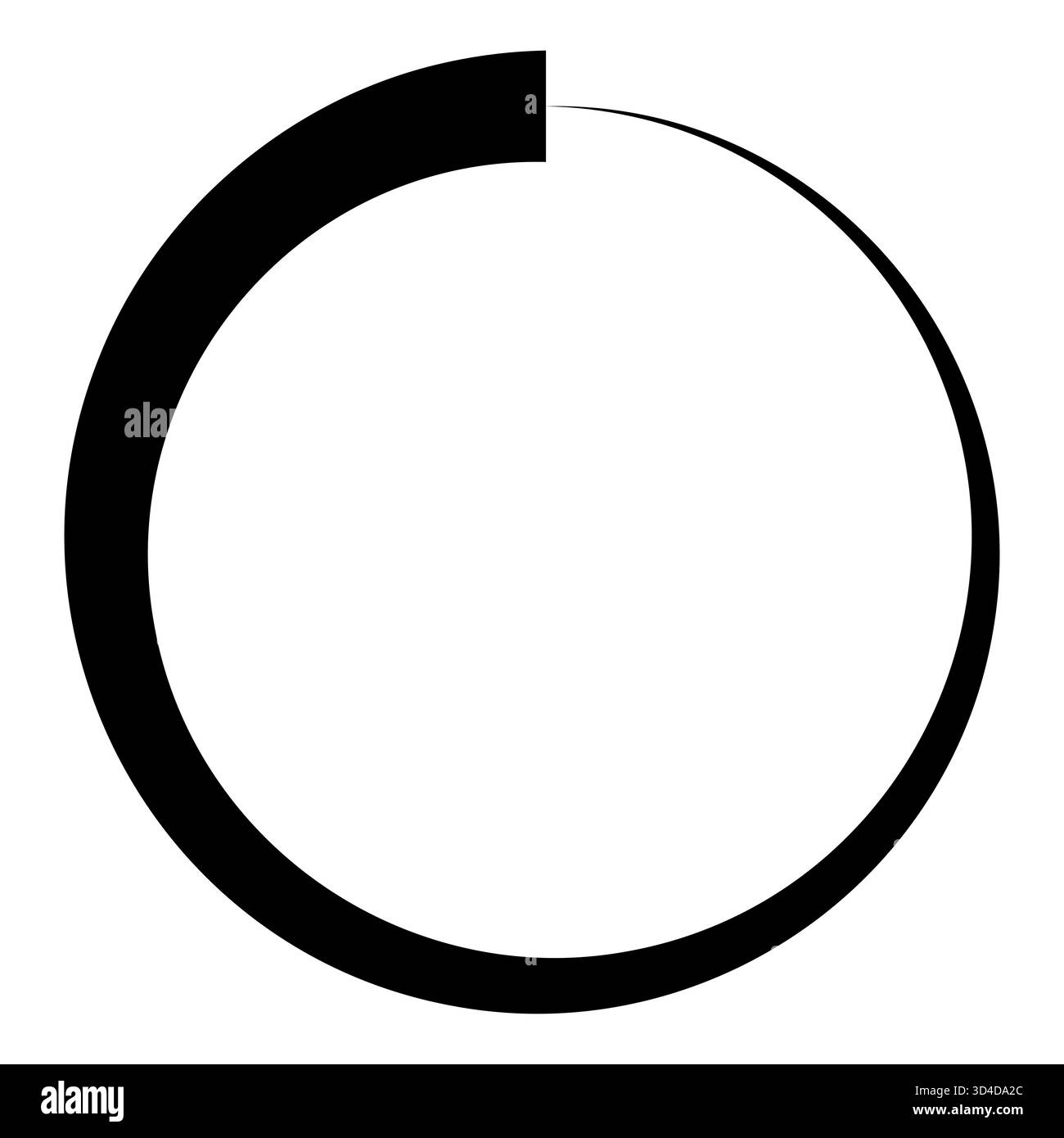 Minimalist circular loading icon, interface tech volume scale Stock Vector
