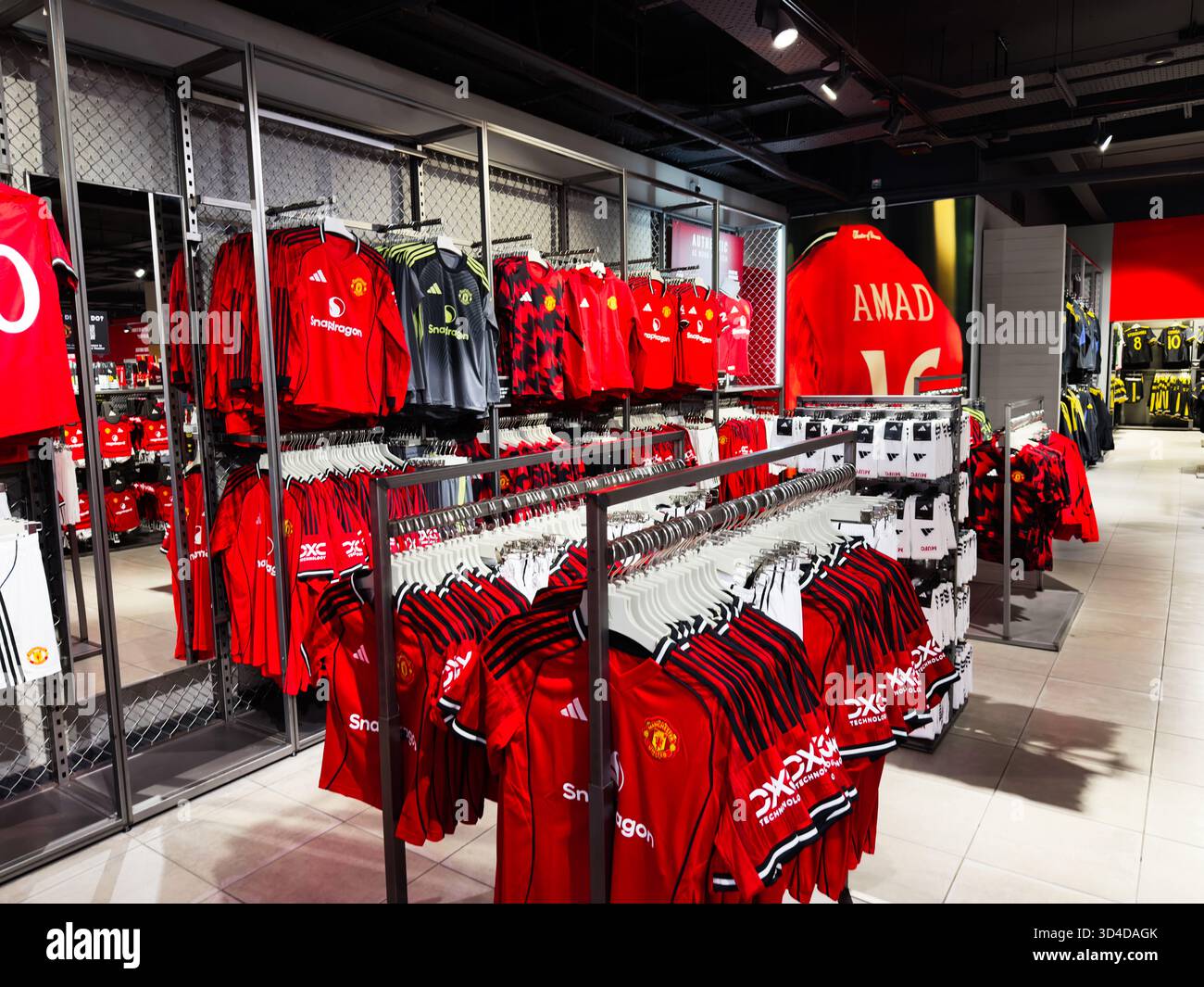 Manchester, UK - September 30, 2025: Red Manchester United apparel on ...