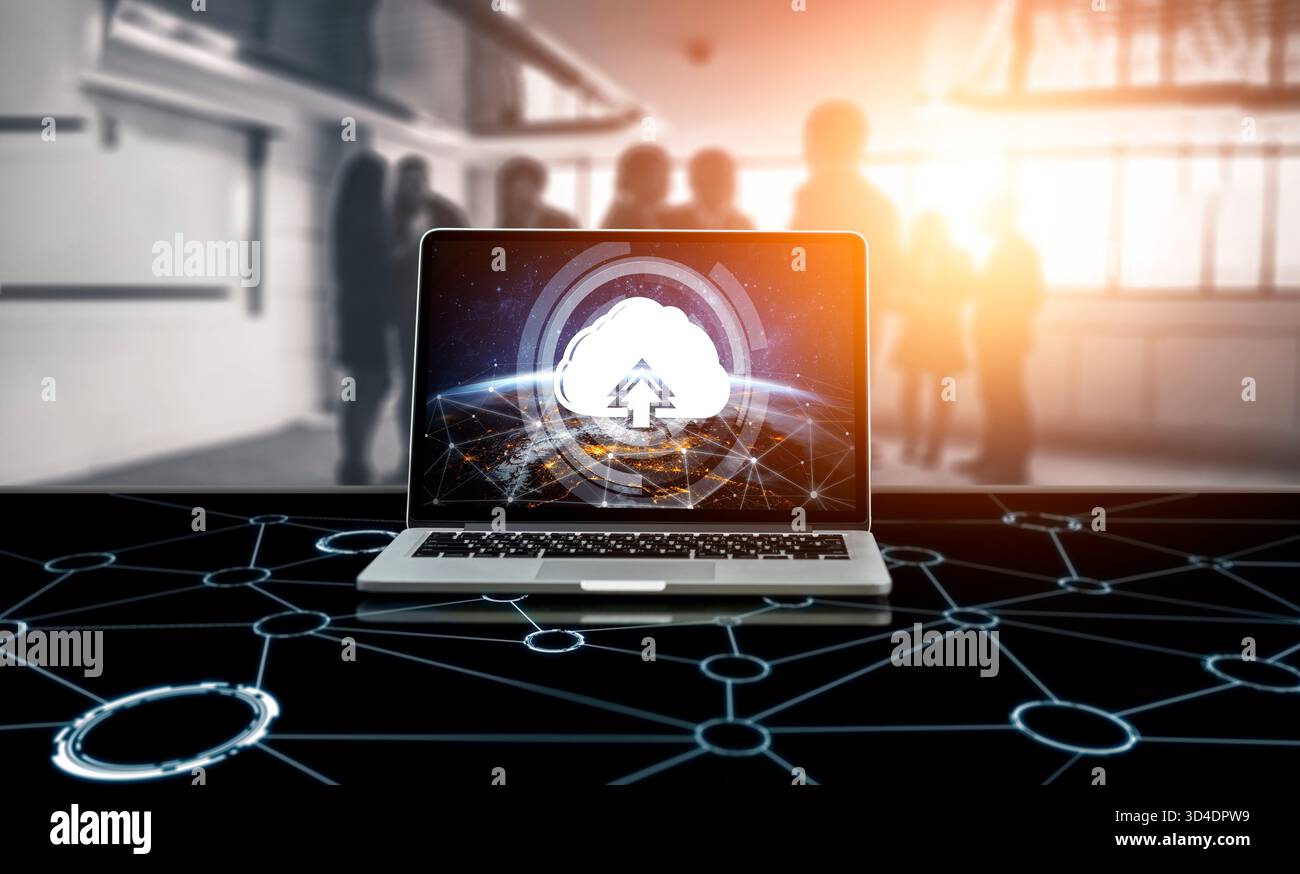 Cloud computing software for modish remote work and personal data storage Stock Photo