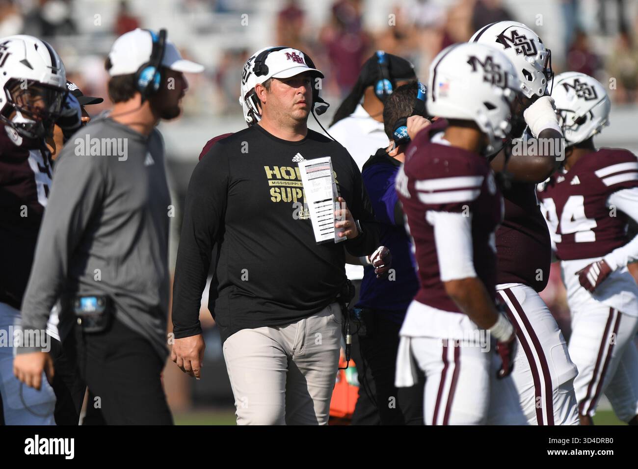 STARKVILLE, MS - NOVEMBER 08: Head coach Jeff Lebby of the Mississippi ...