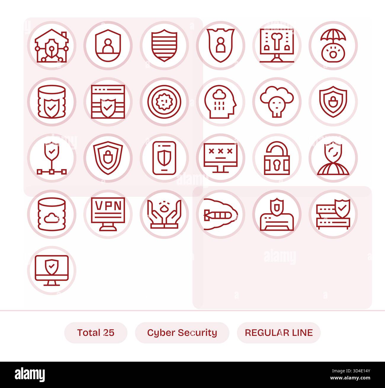 Enhance navigation using 25 Regular Line icons based on Cyber Security ...