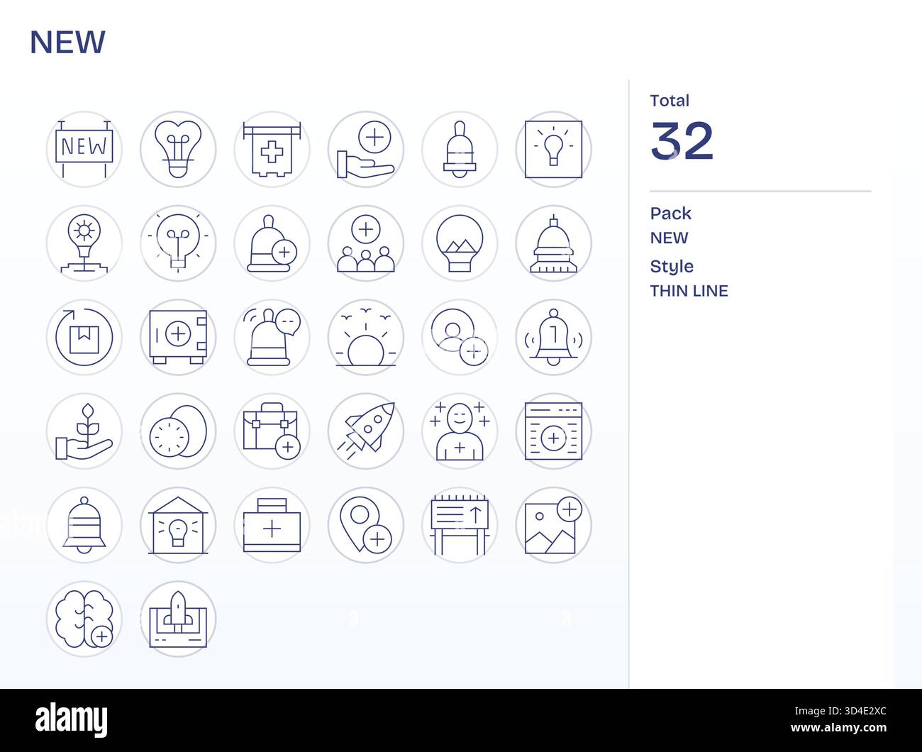 A practical bundle of 32 Thin Line icons for New, enabling crisp ...