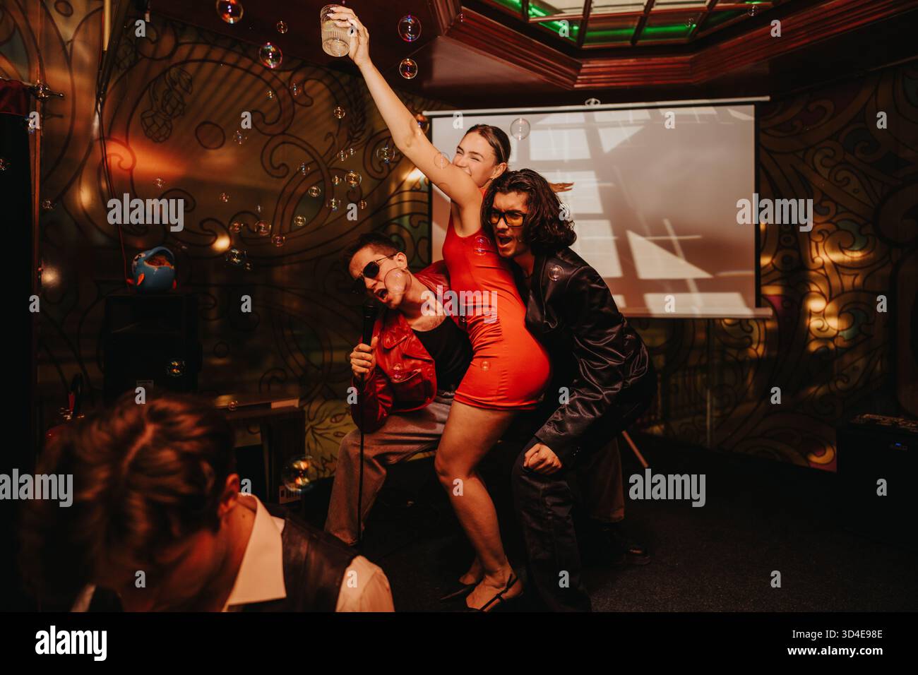 night club dance without dress Drunk Girl without Clothes in a Bra and Shorts Stock Footage