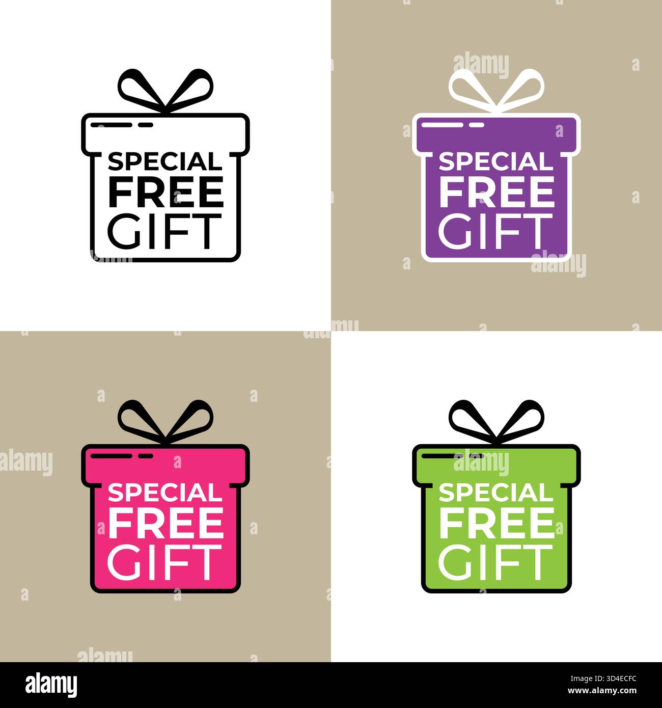 Special free gift frame template concept illustration flat design vector icon Stock Vector