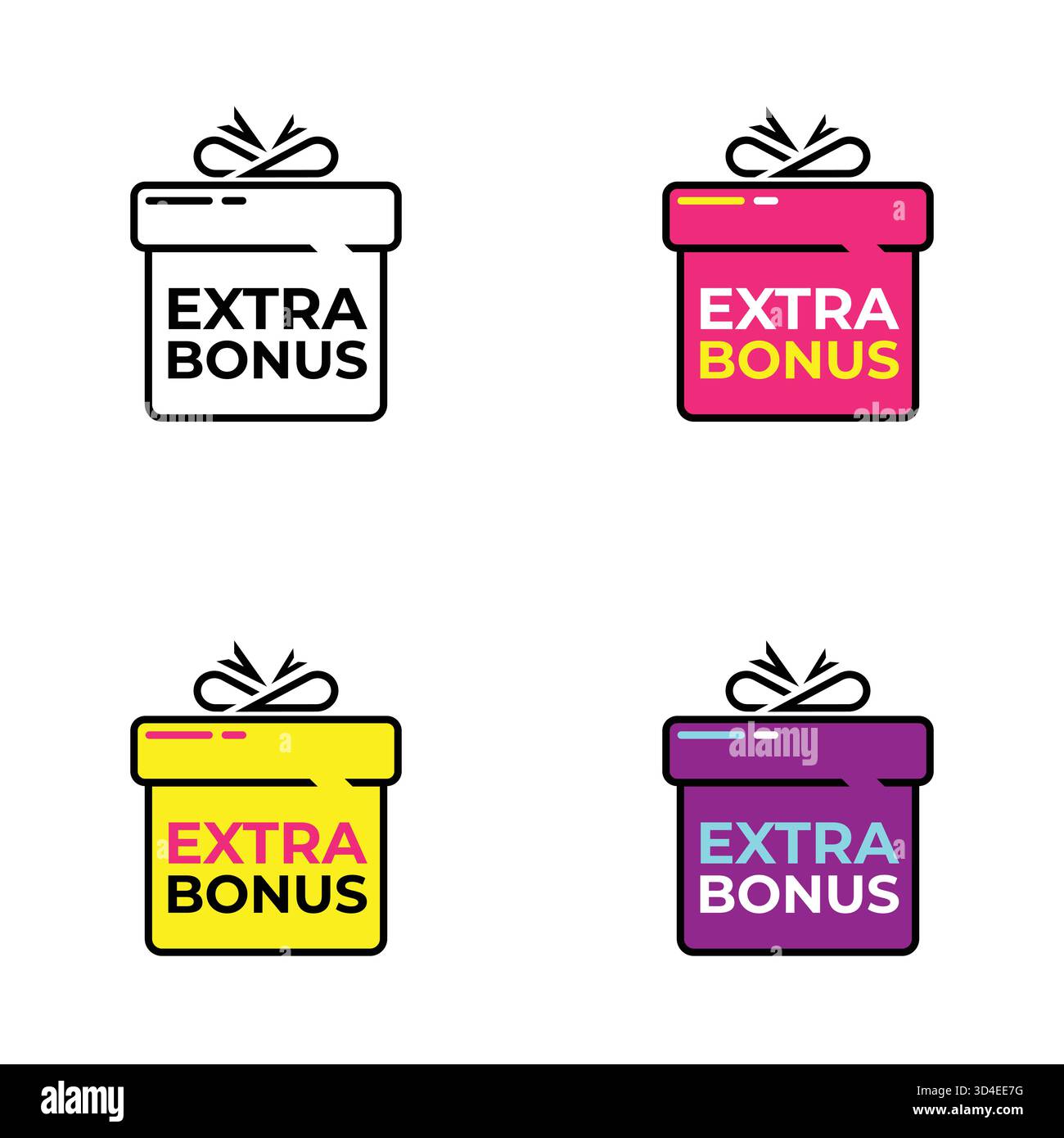 Extra bonus gift box template, concept illustraiton flat design vector Stock Vector