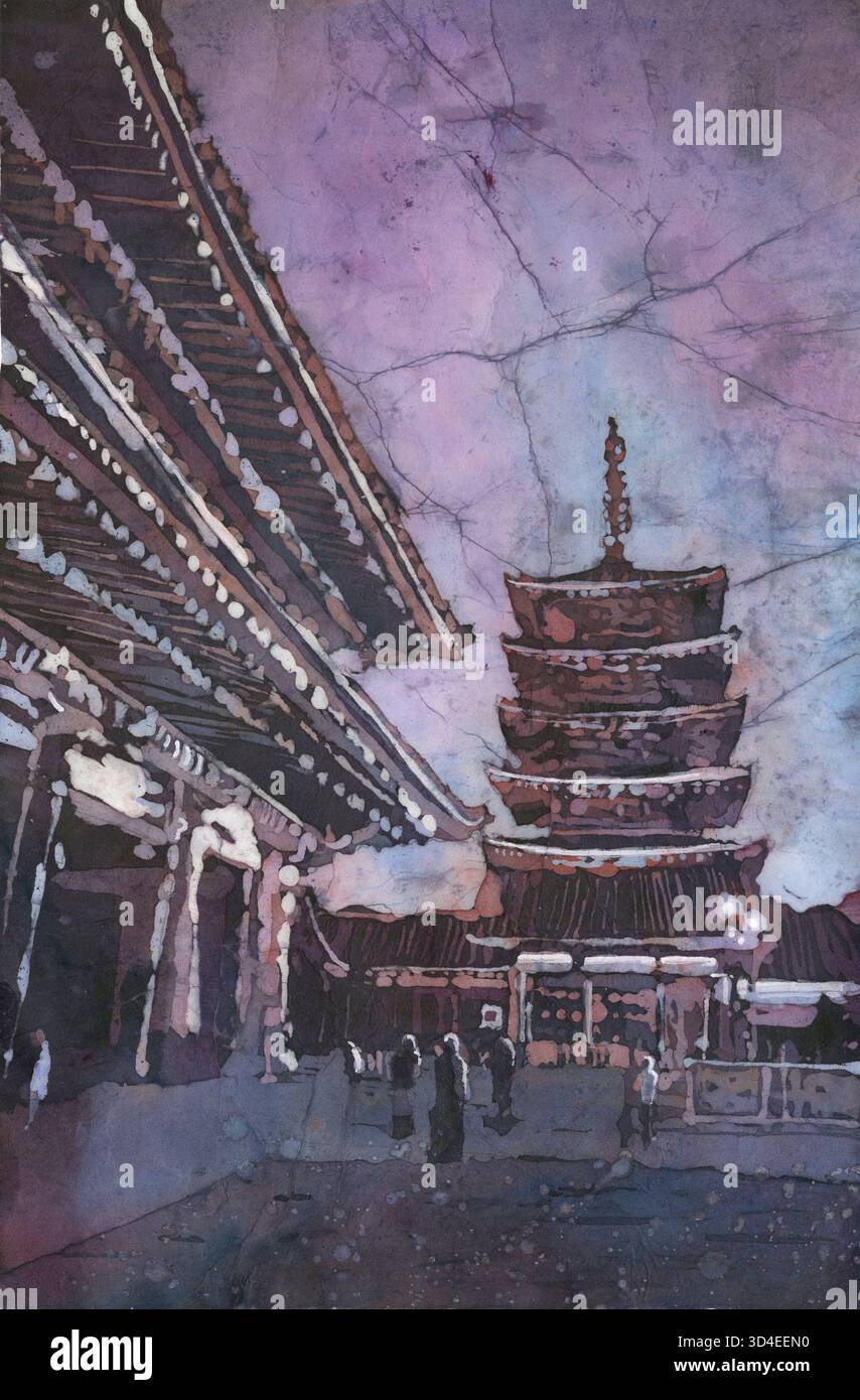 Japan watercolor hi-res stock photography and images - Alamy