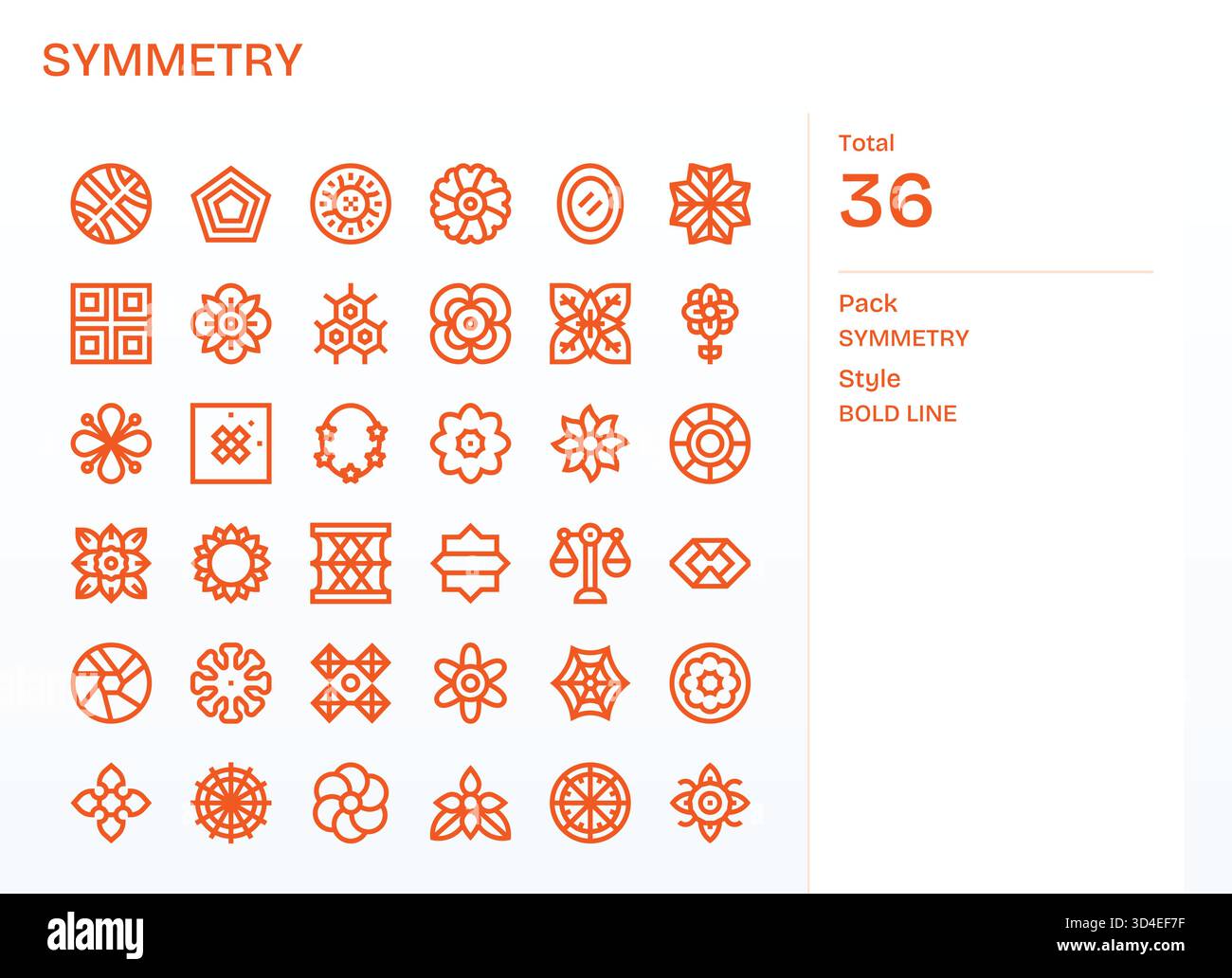 Support cross-platform design with 36 Bold Line icons tied to Symmetry ...
