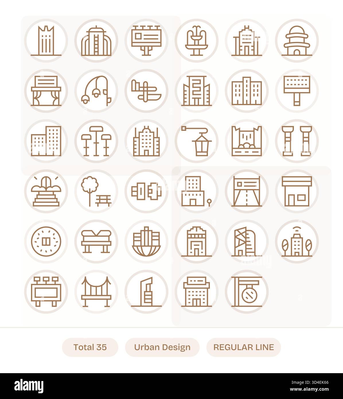 Support cross-platform design with 35 Regular Line icons tied to Urban ...