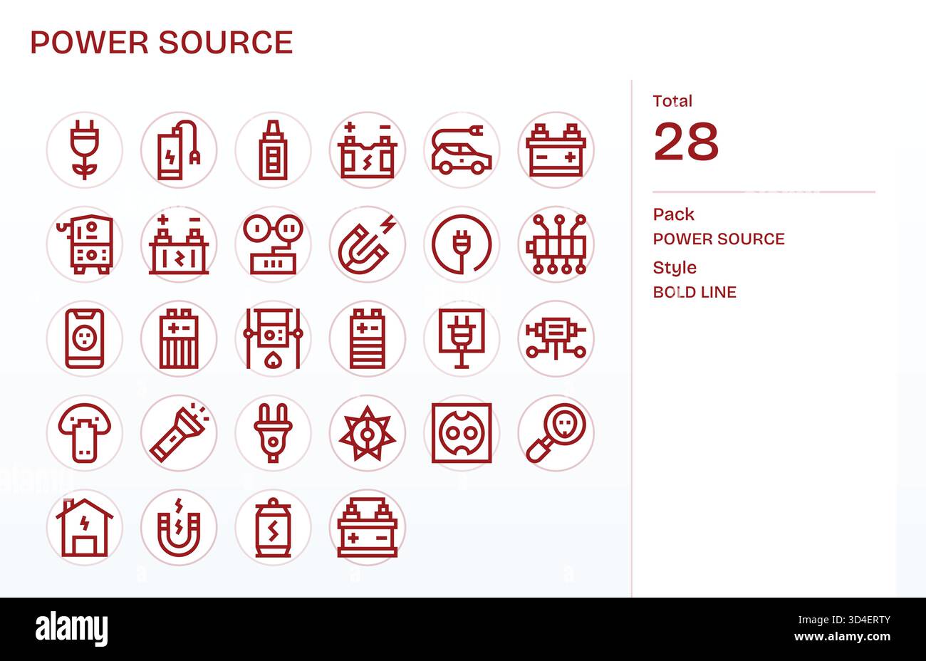 Maintain brand alignment using 28 Bold Line icons inspired by Power ...