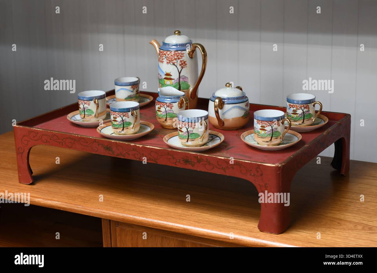 Vintage japanese tea set Stock Photo