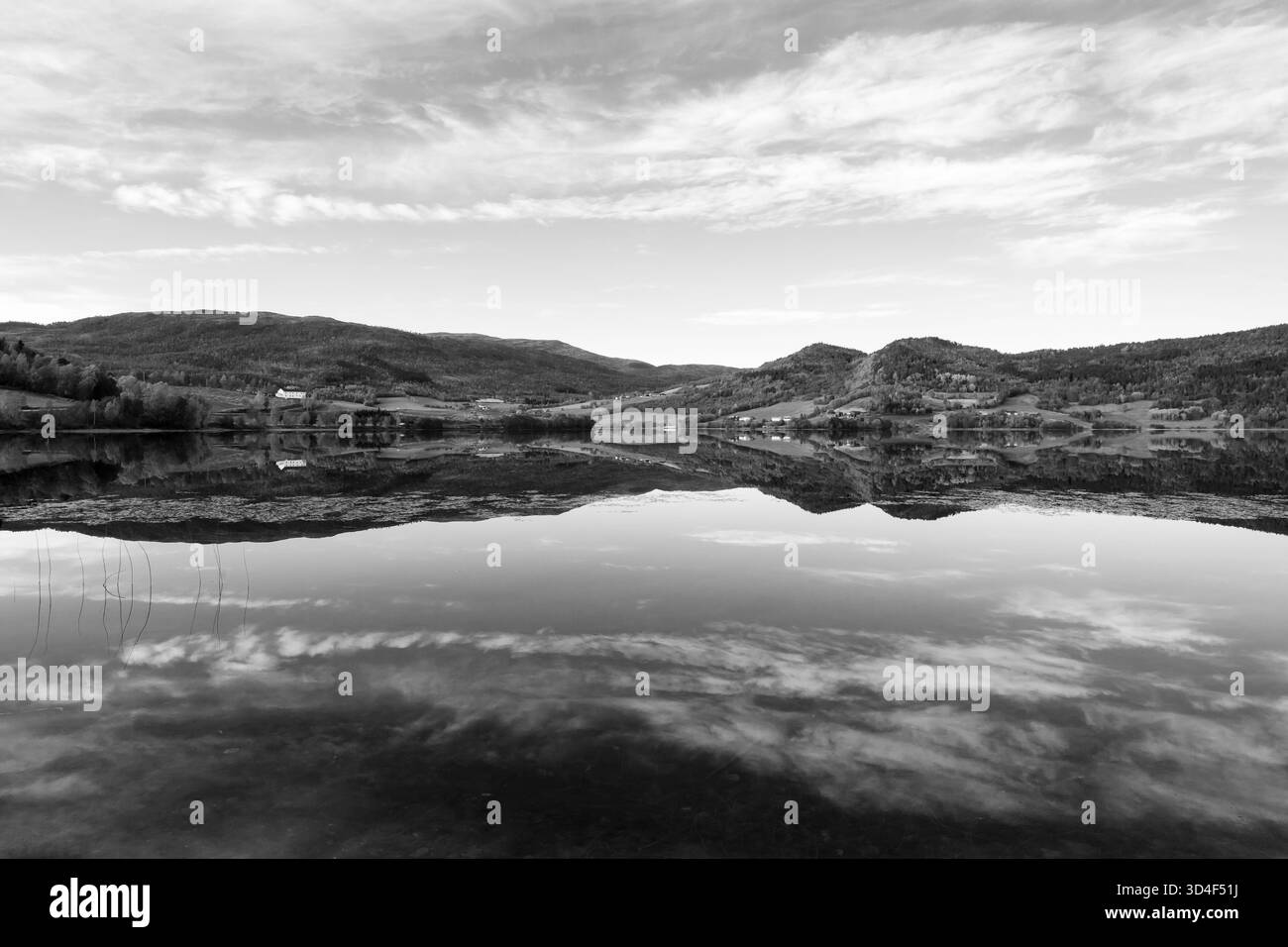 Tranquil landscape featuring calm Black and White Stock Photos & Images ...