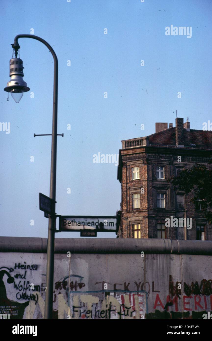 Archivbild 1980er Jahre: die Berliner Mauer / archival image 1980s: the Berlin Wall (nur fuer redaktionelle Verwendung. Keine Werbung. Referenzdatenba Stock Photo