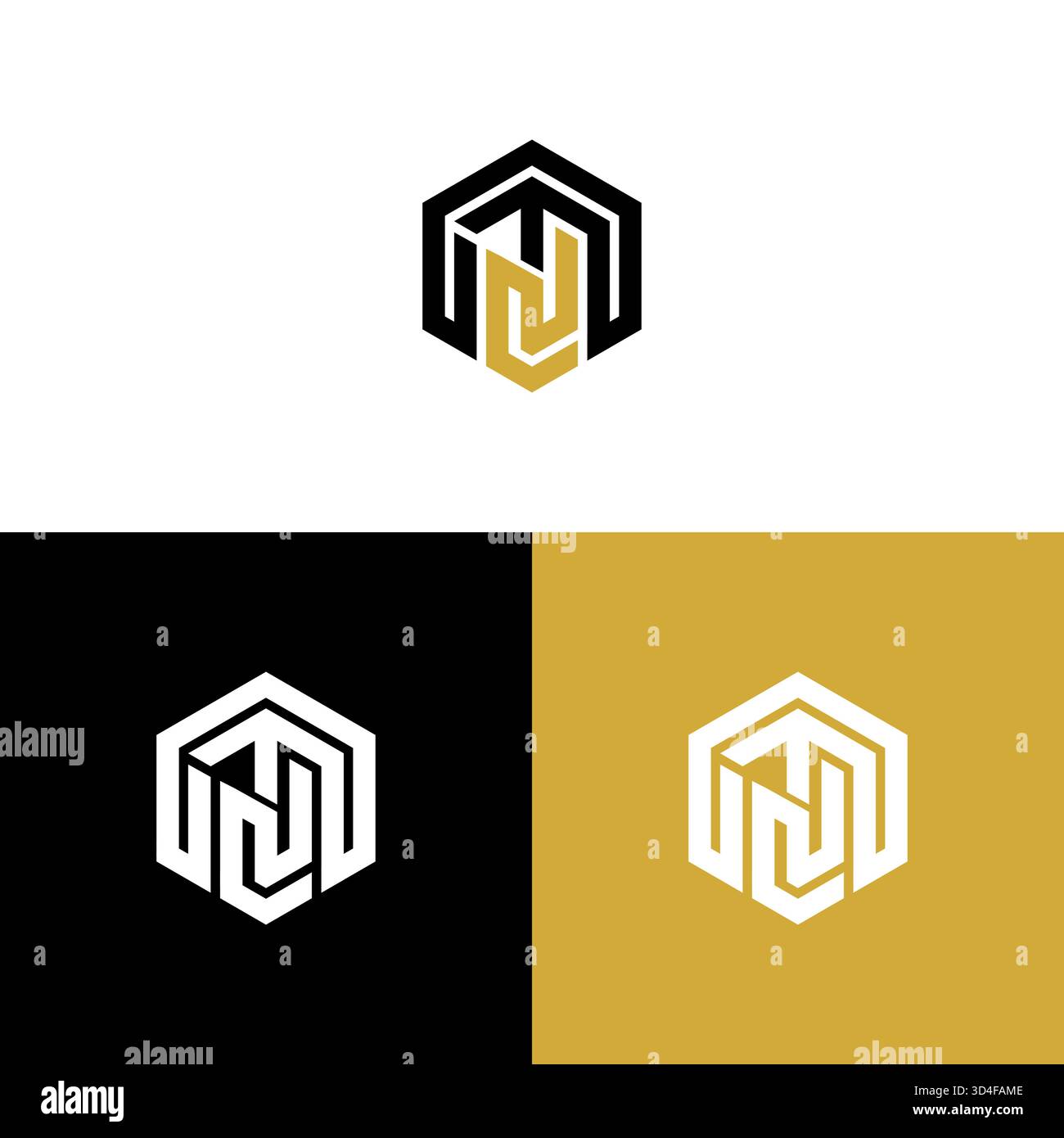Modern INT Monogram Shield Logo Concept Stock Vector