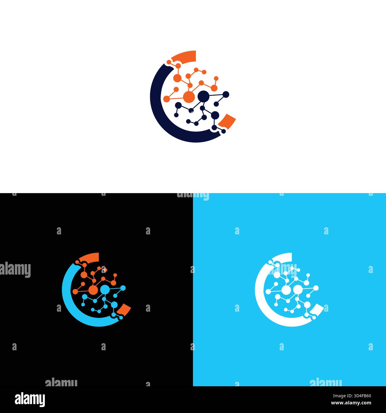 modern abstract technology logo design Stock Vector