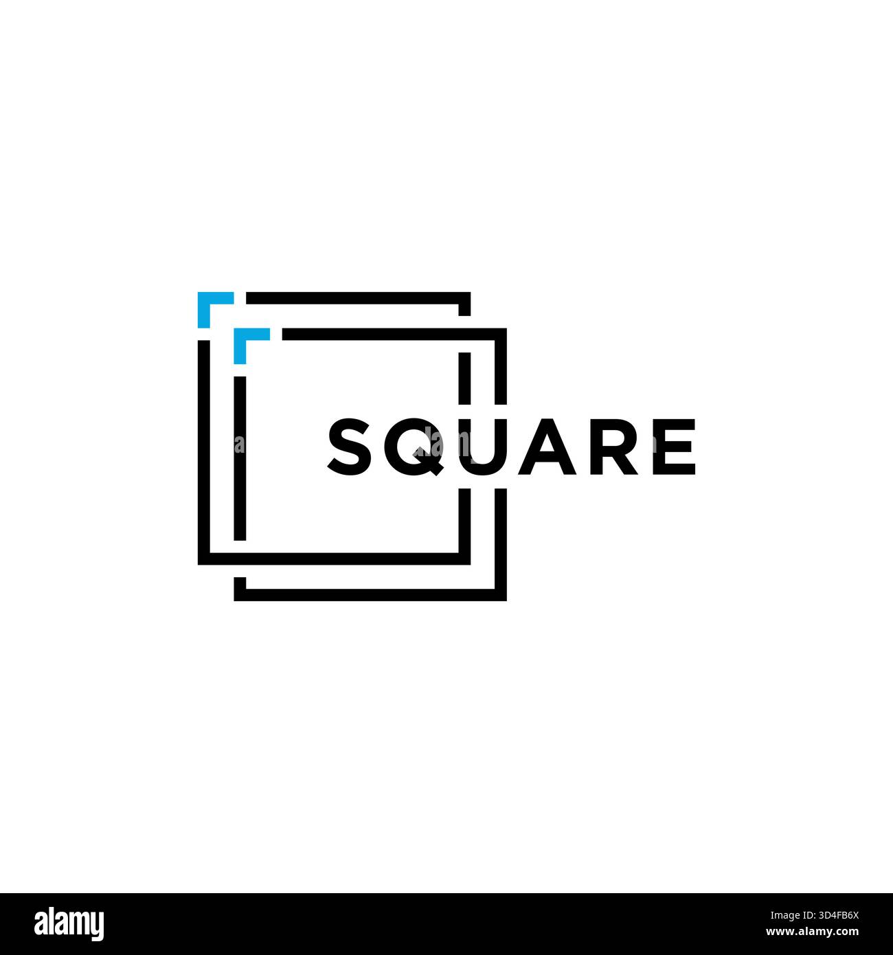 simple square logo design, double square business consulting graphic vector Stock Vector