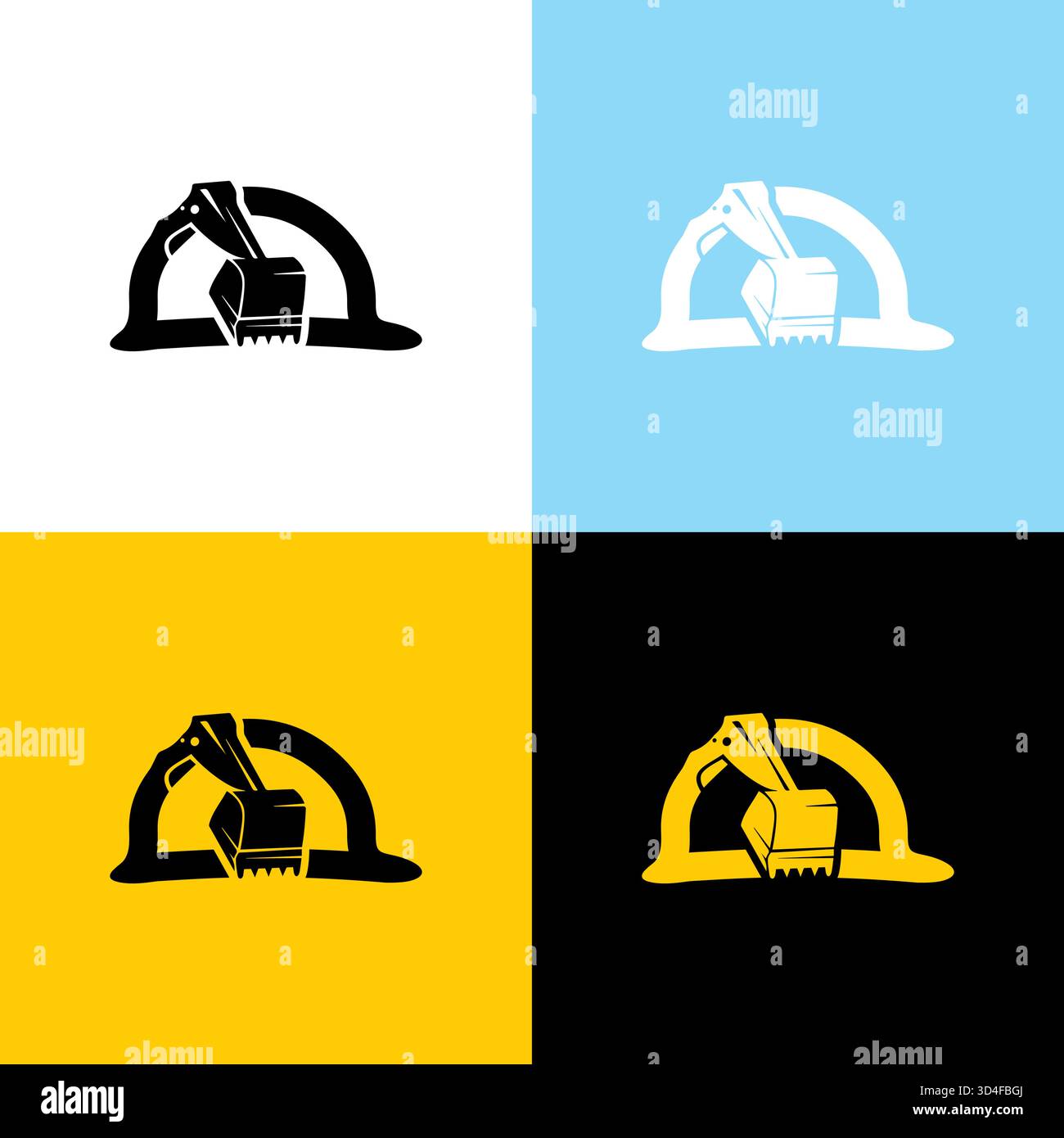 heavy excavator repair and renovation tools Stock Vector