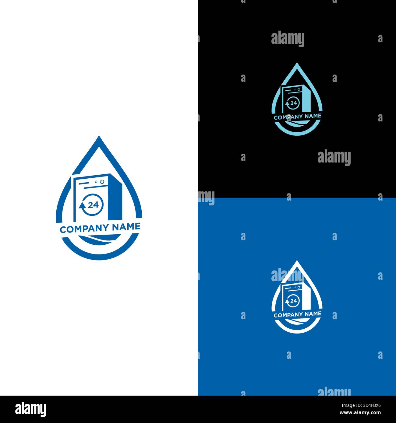 24-hour washing machine Stock Vector