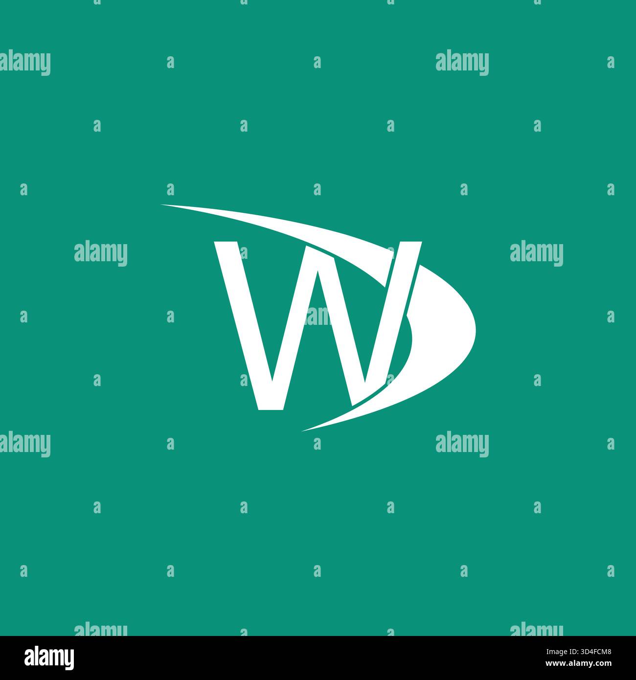 WD letters simple elegant simple logo design Stock Vector