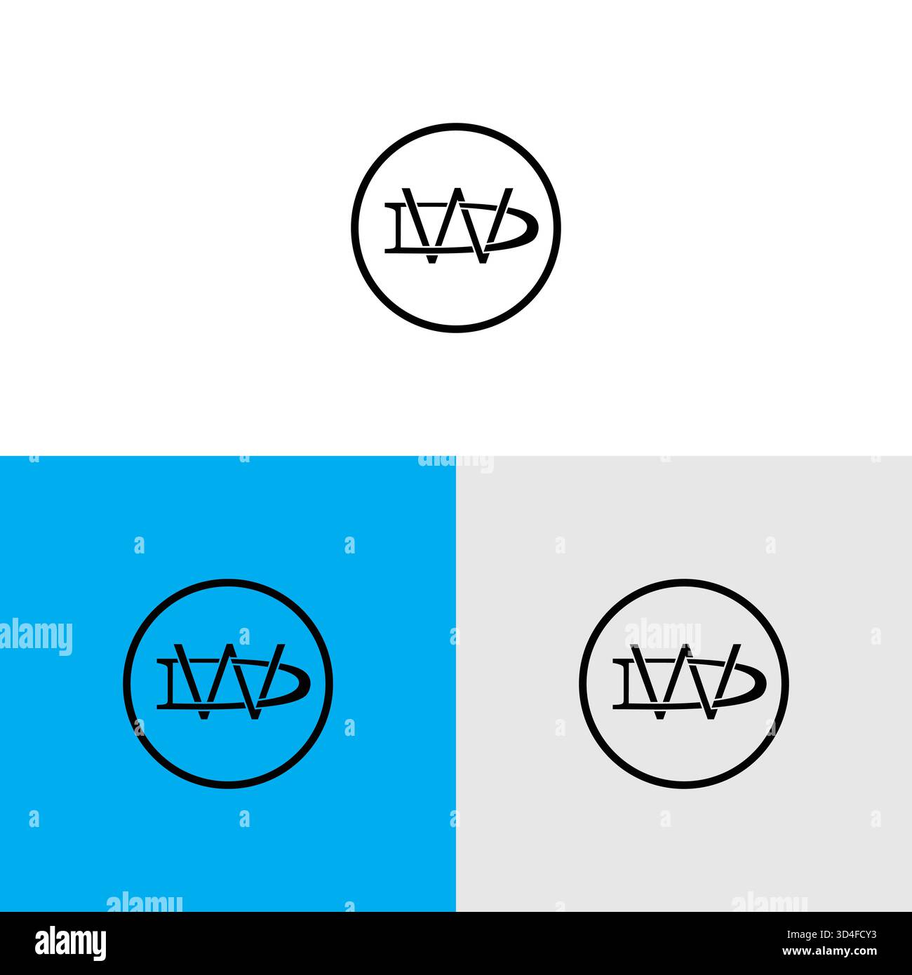 WD letters simple elegant simple logo design Stock Vector