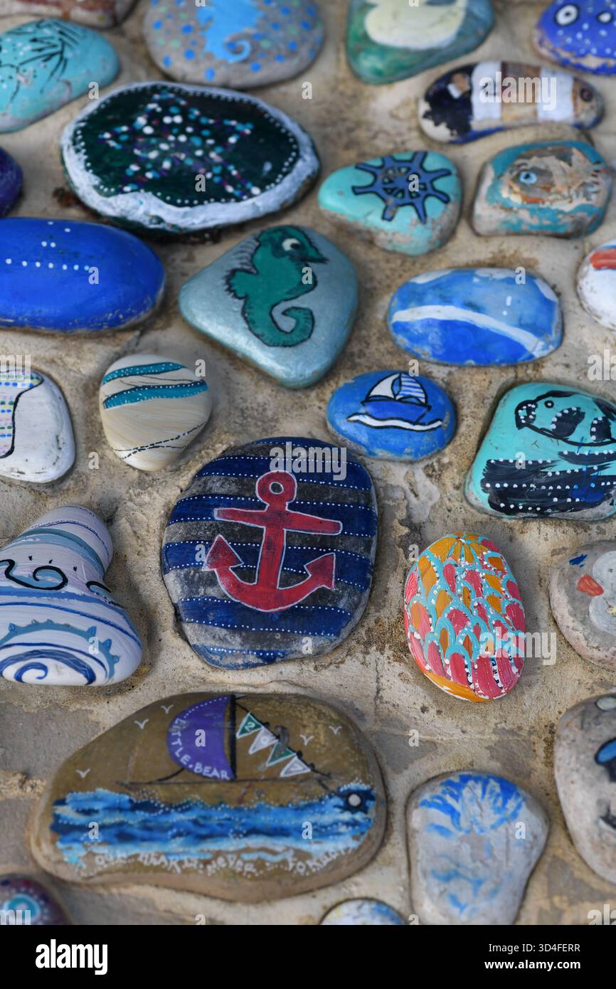 Painted seaside pebbles Stock Photo